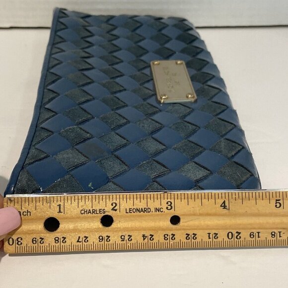 VTG Michael Kors Woven Clutch Shoulder Crossbody Bag Convertible Suede Leather - Picture 12 of 12